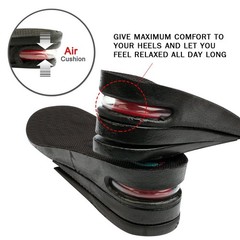Height Increase Shoe Insoles with Air Cushion (3 Layers 1,2,3 layers, Black