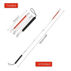 Blind Cane Stick – Mobility Reflective Red-White Foldable Walking Baston para