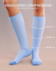 4 Pairs Compression Socks for Women & Men, Large-X-Large Black+grey+blue+white