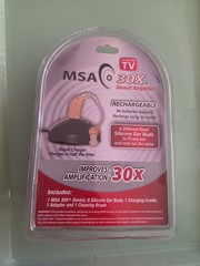 MSA 30X Sound Amplifier Rechargeable Silicone Ear Buds As Seen on TV NEW SEALED