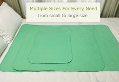 2 PCS Soft Mattress Protector 18×24″ Absorbent Washable Bed Pads Green Blue