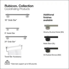 Rubicon 16 In. Grab Bar in Matte Black Free Ship NEW