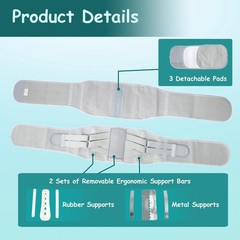 King Mills Plus Size Back Brace for Lower Back Pain, Breathable Obese Belly S…