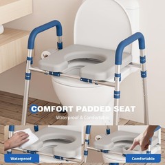 Loyoda Toilet Seat Riser with Foam Padded Seat for Seniors, 400 lb Capacity