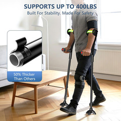 Forearm Crutches for Adults –Heavy-Duty Aluminum Arm Crutches, Adjustable Forear