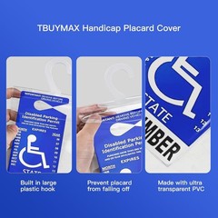 2x Handicap Placard Holder Auto Ultra Transparent Disabled Parking Permit Sign