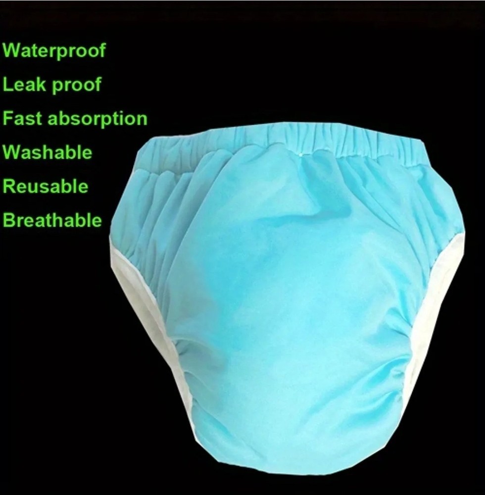 Reusable Adult Pull-On Cloth All in One Diaper Sizes Medium and Large ABDL