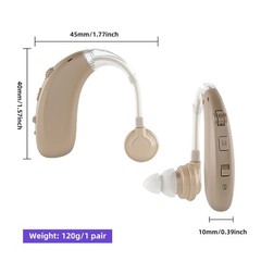 1 Pair Of Digital Hearing Aid Severe Loss Rechargeable Invisible BTE Ear Aids
