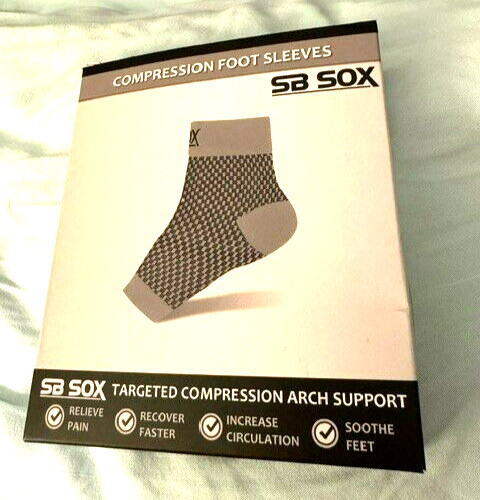 SB SOX Black Compression Foot Sleeves Men & Women-Pain relief Size S New