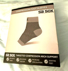 SB SOX Black Compression Foot Sleeves Men & Women-Pain relief Size S New