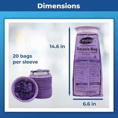 Disposable vomit care bag, super absorbent bag—absorbs 16 ounces—20 pieces