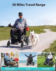 Reclining Electric Wheelchairs for Adults & Seniors 30 Miles Range 400 lbs Power