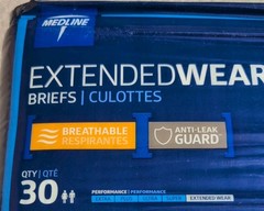 Medline Extendedwear Adult Briefs, 30 Count 19-31in, Anti Leak Guard Small 26