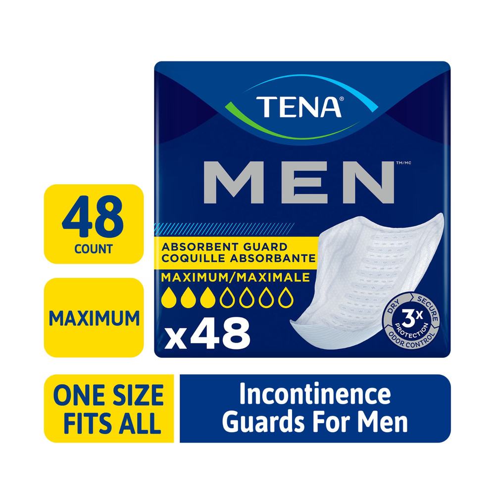 TENA Incontinence Guards for Men, Maximum, 48 Count free ship
