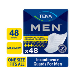 TENA Incontinence Guards for Men, Maximum, 48 Count free ship