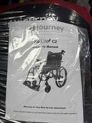 Red Ultra Lightweight Wheelchair 14 lbs Journey So Lite C2 250 lb Capacity