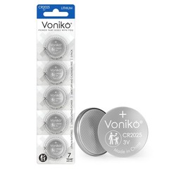 Voniko CR2025 3V Lithium Batteries 5 Pack for Child 5 Count (Pack of 1)