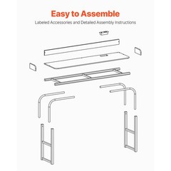 Uimoso Adjustable Overbed Table with Wheels and Built-in Power Outlet
