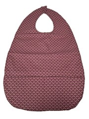 Burgundy Red Beige Adult Bib Washable 2 Pocket Craft Clothes Protection