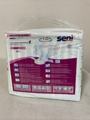 New Seni Incontinence Brief Breathable / Overnight S-SM12-BQ1 Severe 12 Ct