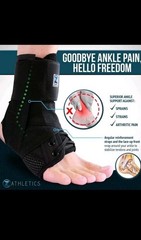 Z ATHLETICS Zenith Ankle Brace, Lace Up Adjustable Sz Small (Pack of 1) Black