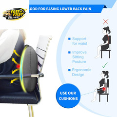 Inflatable Donut Seat Cushion for Tailbone Pain Relief Coccyx Pillow for Office