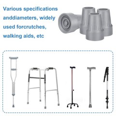 4 Pack 7/8 Inch Heavy Duty Rubber Crutch Tips Replacement for Walking Canes