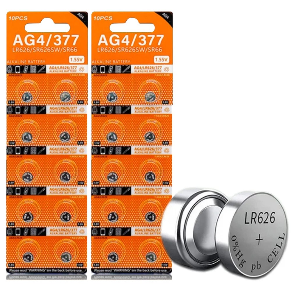 Cotchear 20 pcs AG4 Alkaline Batteries 1.5V GA4 LR626 SR66 377A Coin Button…