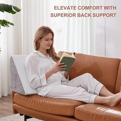 Knee Pillow for Back Sleeping, Leg 23.6*18.9*7.9 Inch, White/Grey