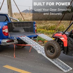 Aluminum Motorcycle Ramp for Pickup Trucks, 7.5 ft Folding Dirt Bike Loading …
