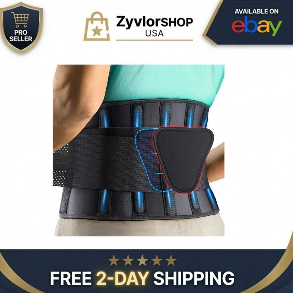 FEATOL Back Brace Support Belt for Back Pain Relief, Adjustable Lumbar Support