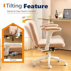 Criss Cross Chair Adjustable Flip-Up Arms Legged Wheels Extra Wide Office Cozy
