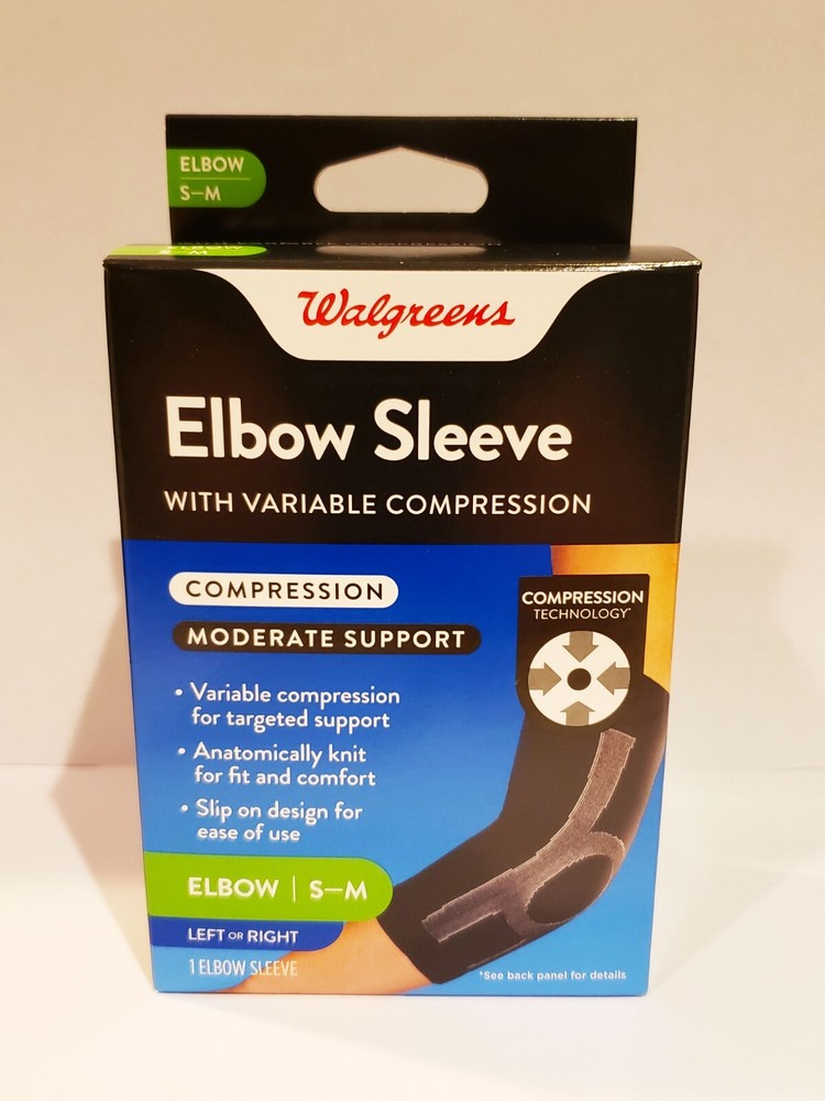 Walgreens Elbow Sleeve W/ Variable Compression – Size: S-M – Free Shipping!