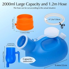 Portable Urinals for Men Spill Proof, OOCOME Upgrade Male Urinal Bottle Blue