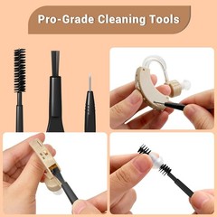 Premium Hearing Aid Cleaning Kit – Compatible with Rechargeable Large, Black