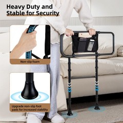 Adjustable Bed Rails for Elderly Adults Bed Assist Rail with Non-Slip Handle