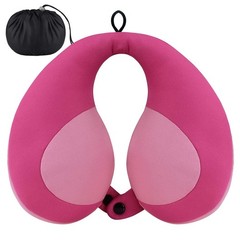 INFANZIA Kids Chin Supporting Travel Neck Pillow, Helps Child-Size, Pink