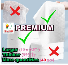 Premium Disposable Washcloths for Travel, 40Pcs Portable Disposable Pure Cotton