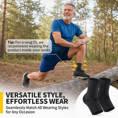 Ankle Compression Sleeve, Support for Plantar Fasciitis, 1 Pair