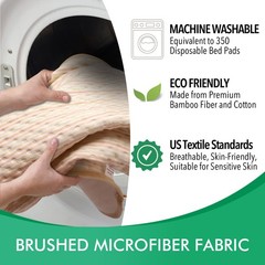 King Size Bed Pads Incontinence Washable Waterproof 4Layer 71×59 Inch 1 PC