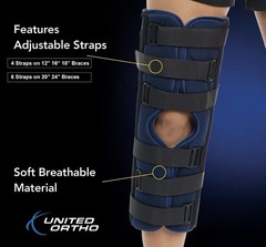 United Ortho 61018 3-Panel Knee Immobilizer, 18″ New, Same Day Shipping ✌️🚛💨