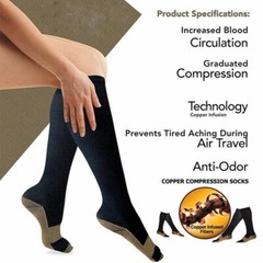 Copper Compression Socks for Men & Women 15-20mmHg Knee High for Athletic Travel