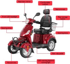 800W 4 Wheel Heavy Duty Mobility Scooter 60V 20Ah Battery Motor for Adult Senior