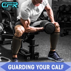 COPPER Calf Compression Sleeve Running Leg Support Brace Sport Shin Splint Socks