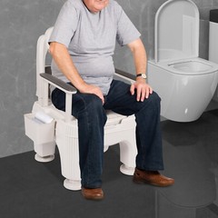 Mobile Toilet Chair 37-52cmAdjustable For Adult Senior Bath Seat Bedside Commode