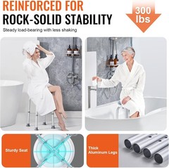 Shower Chair for Inside Shower, 360 Degree Swivel Shower Seat, Adjustable Hei…
