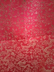 Oriental Dragons and Flowers, Handmade , 35 1/2” by 21 ½”, reversible
