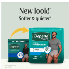 Depend Fresh Protection Incontinence Underwear for Men, Adult Diapers, S/M, 80Ct