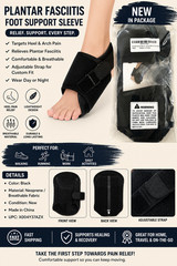 Plantar Fasciitis Night Splint Foot Brace Heel Arch Support Drop Foot Pain Relie