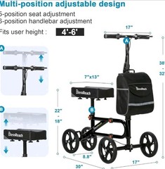 Economy Knee Scooter Steerable Knee Walker for Foot Injury Compact Crutch, Blue